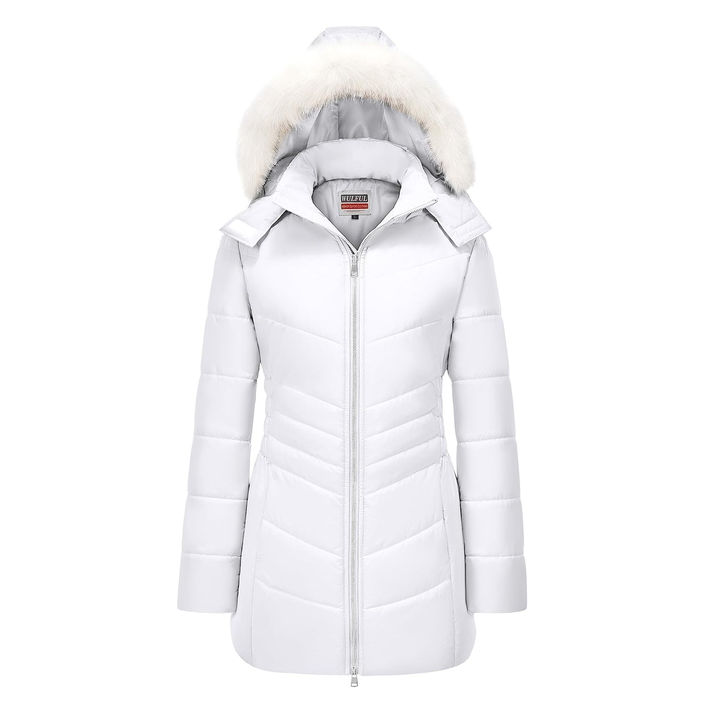 WULFUL Women's Winter Coats Long Warm Thicken Puffer Jackets Outwear With Removable Fur Hood