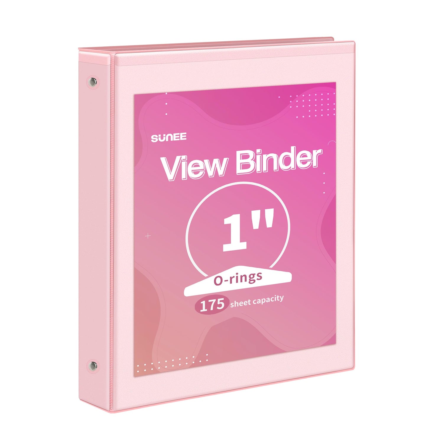 SUNEE 3 Ring Binder 1 Inch 1 Pack, Clear View Binder Three Ring PVC-Free (Fit 8.5x11 Inches) for School or Office Supplies, White
