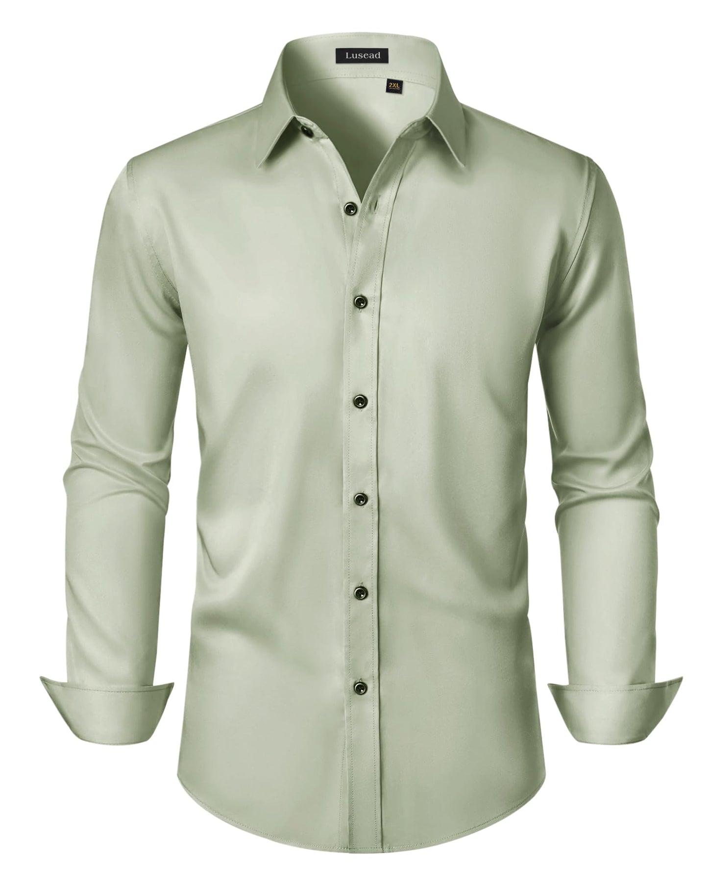 Men's Dress Shirts Long Sleeve Stretch Wrinkle Free Slim Fit Wedding Formal Button Down Shirt