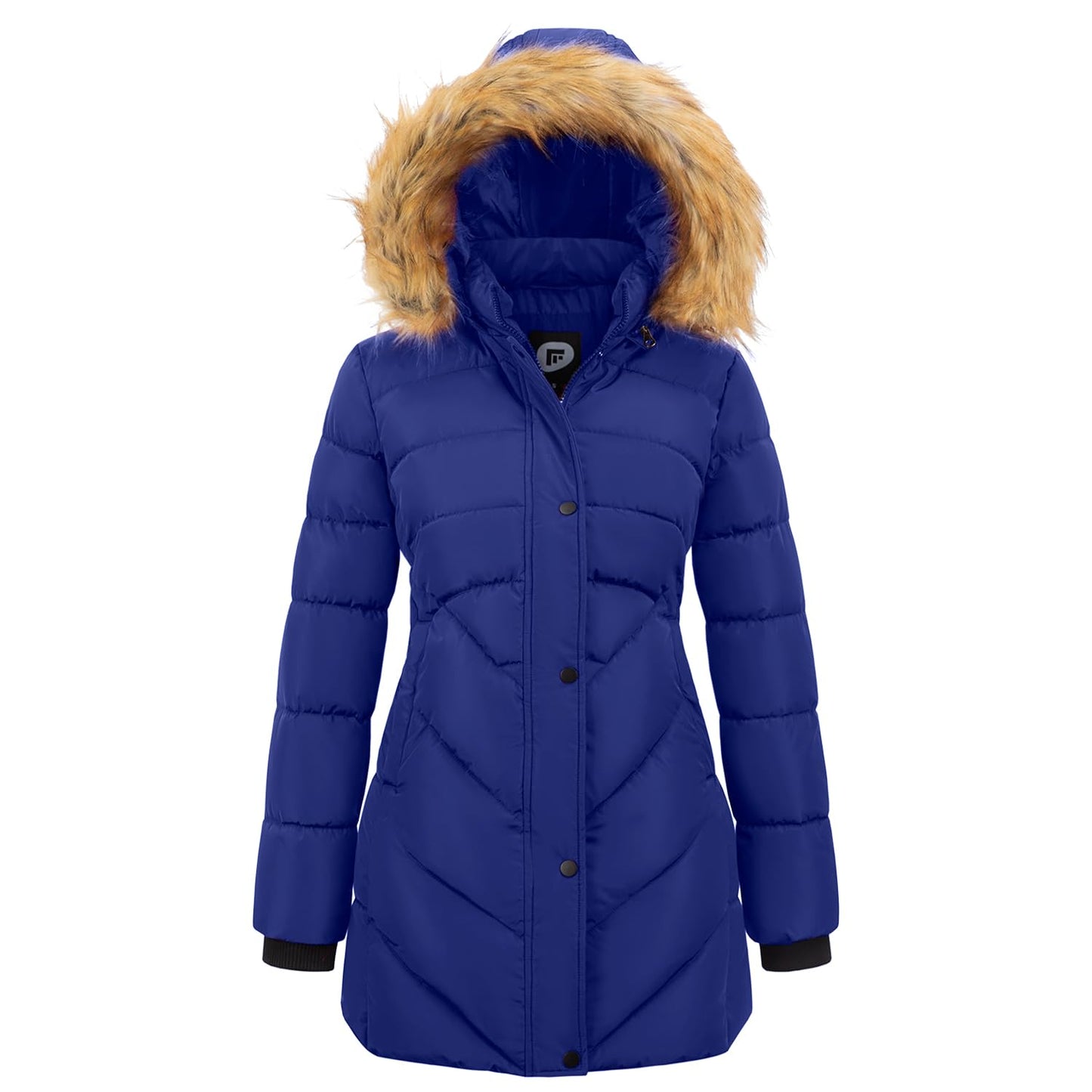 Women's Winter Thicken Coat Warm Long Puffer Jacket with Faux Fur Removable Hood Waterproof Insulated Jacket