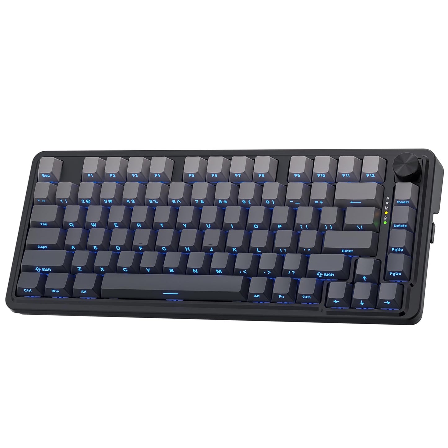 Redragon K673 PRO 75% Wireless Gasket RGB Gaming Keyboard, 3-Modes 81 Keys Compact Mechanical Keyboard Hot-Swap Socket, Dedicated Knob Control and Sound Absorbing Pads, Linear Red Switch