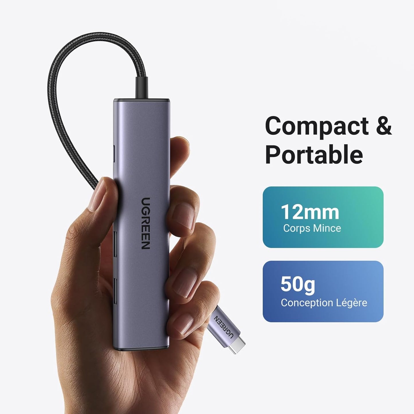 UGREEN Revodok 105 USB C Hub 5 in 1 Multiport Adapter 4K HDMI, 100W Power Delivery, 3 USB-A Data Ports, USB C Dongle for MacBook Pro/Air, iPad Pro, iMac, iPhone 15 Pro/Pro Max, XPS, Thinkpad