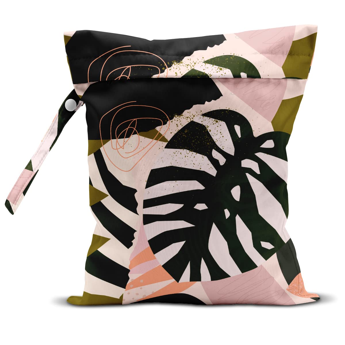Wet Bag, Wet Dry Bag, Wet Bag for Swimsuit, Travel, Beach, Pool, Diapers, Dirty Yoga Gym Clothes, Makeup Bag, Waterproof Tropical Palm Leaves Decor Jungle Palm Leaf Favors