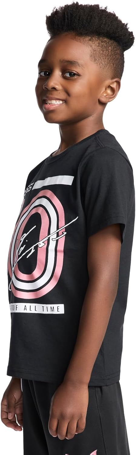 Boys' Lifestyle Short Sleeve T-Shirt, Slim-fit Graphic Tee, Cotton Blend Fabric