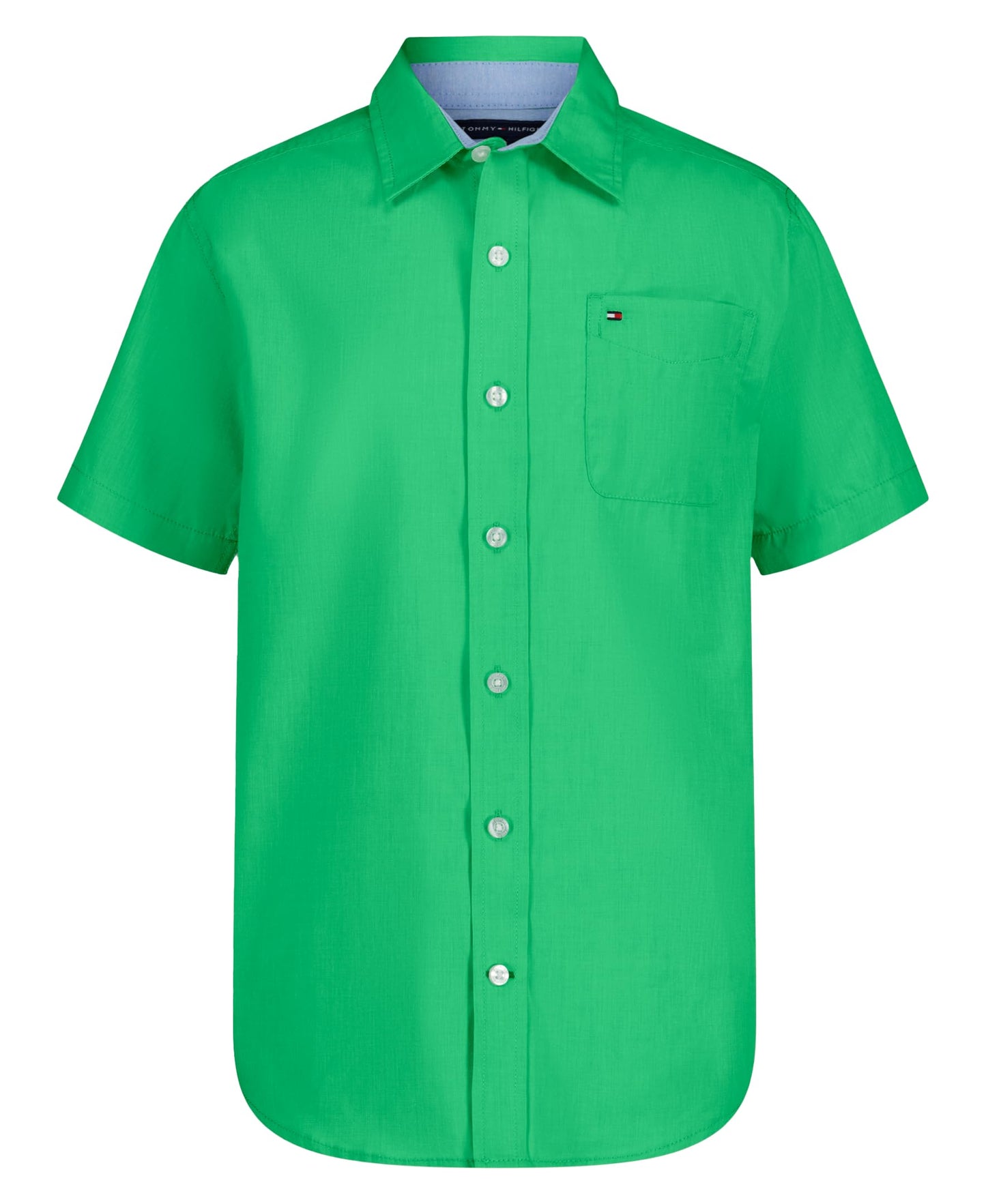 Tommy Hilfiger Boy's Short Sleeve Blue Skies Plaid Shirt (Big Kids)
