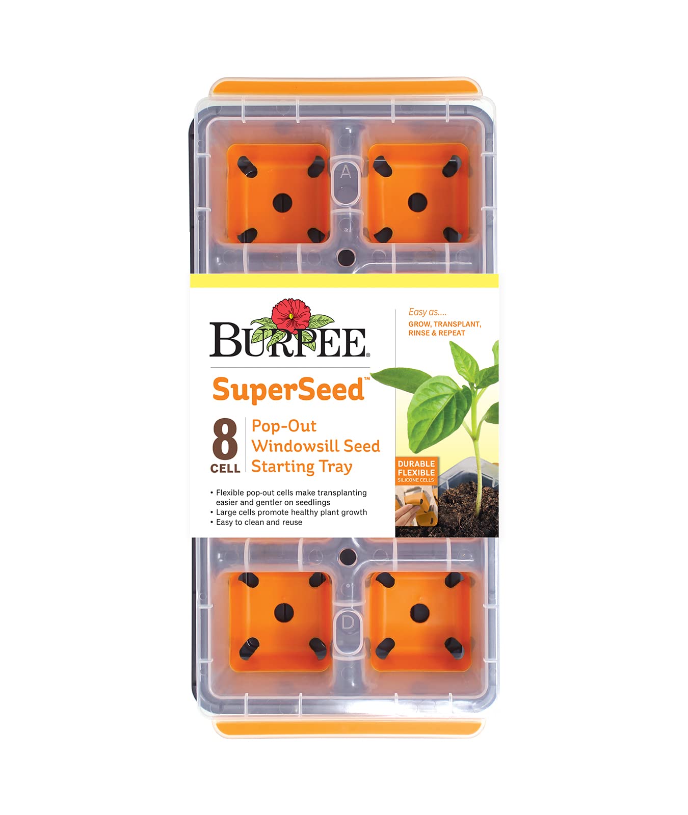 Burpee SuperSeed Seed Starting Tray | 36 Cell Reusable Seed Starter Tray | for Starting Vegetable, Flower & Herb Seeds | Indoor Grow Kit for Plant Seedlings | for Germination Success