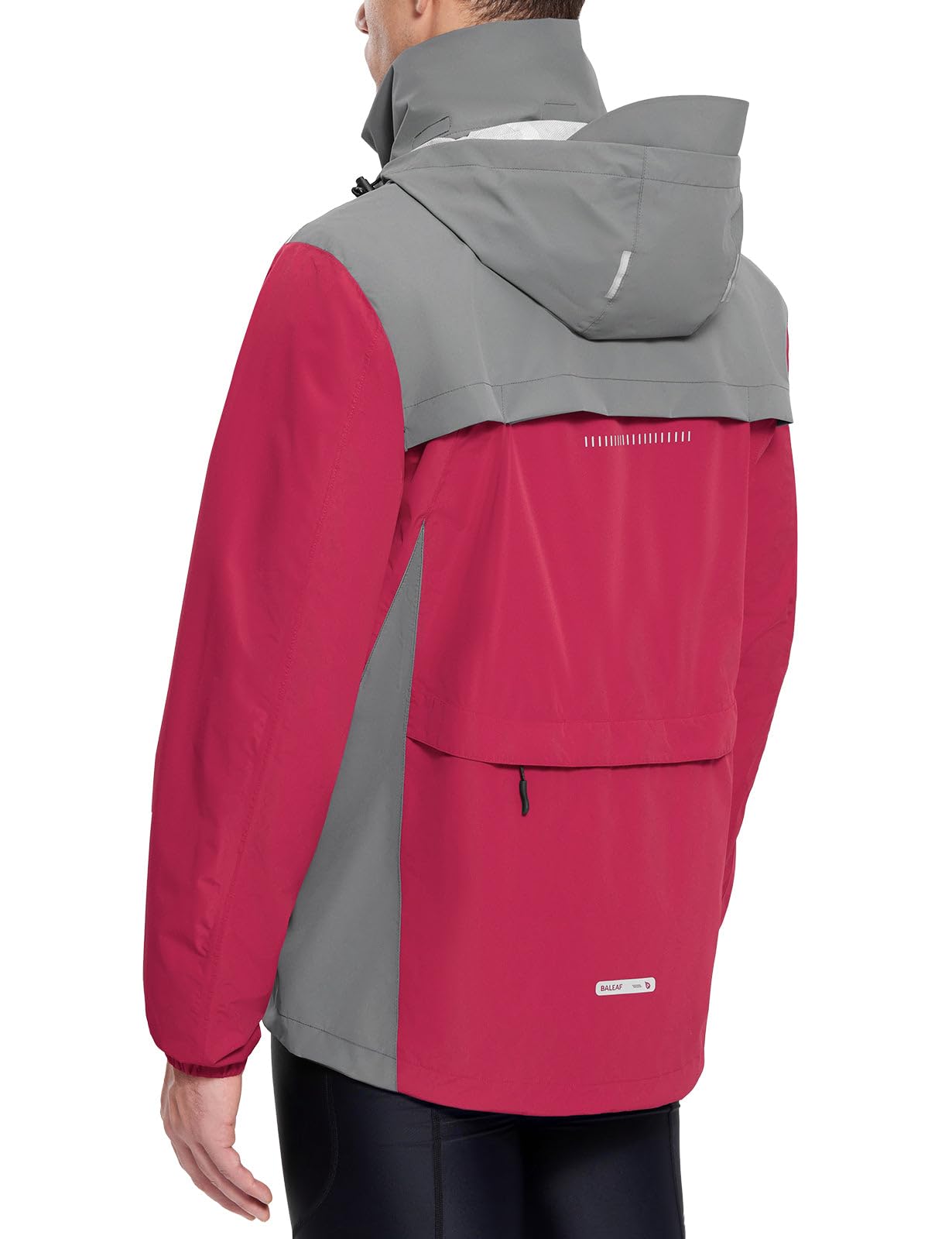 baleaf Men's Rain Jacket Waterproof Windbreaker Running Cycling Golf Hiking Gear Hood Lightweight Reflective Packable