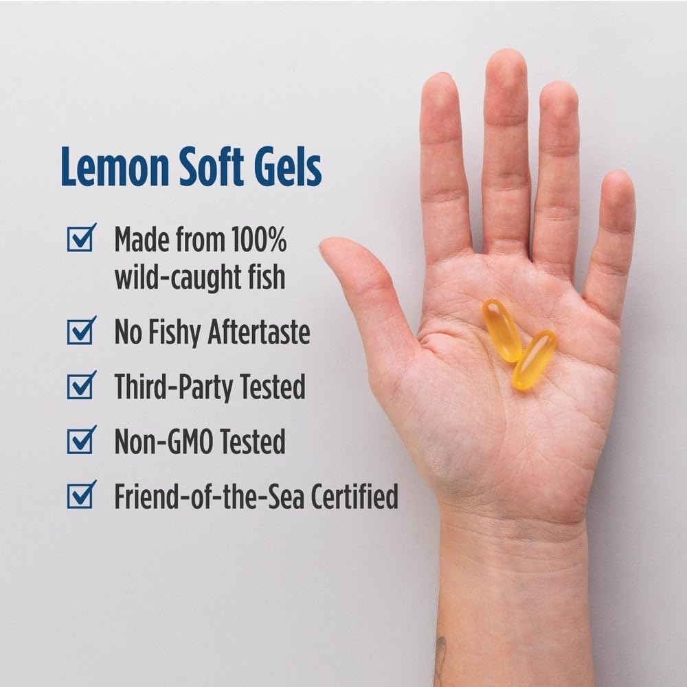 Nordic Naturals Omega-3, Lemon Flavor - 90 Soft Gels - 690 mg Omega-3 - Fish Oil - EPA & DHA - Immune Support, Brain & Heart Health, Optimal Wellness - Non-GMO - 45 Servings