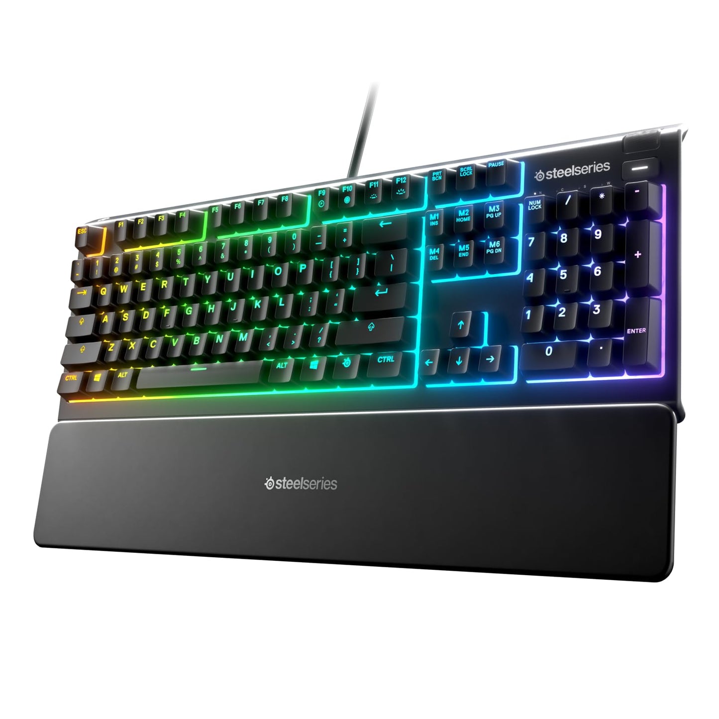 SteelSeries Apex 3 TKL RGB Gaming Keyboard – Tenkeyless Compact Form Factor - 8-Zone RGB Illumination – IP32 Water & Dust Resistant – Whisper Quiet Gaming Switch – Gaming Grade Anti-Ghosting,Black