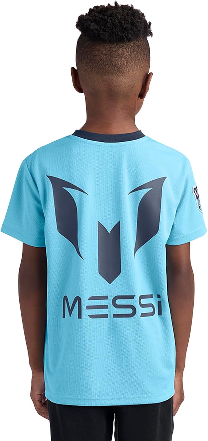 Boys' Lifestyle Short Sleeve Top, Loose-fit V-Neck Shirt with Logo, Comfortable