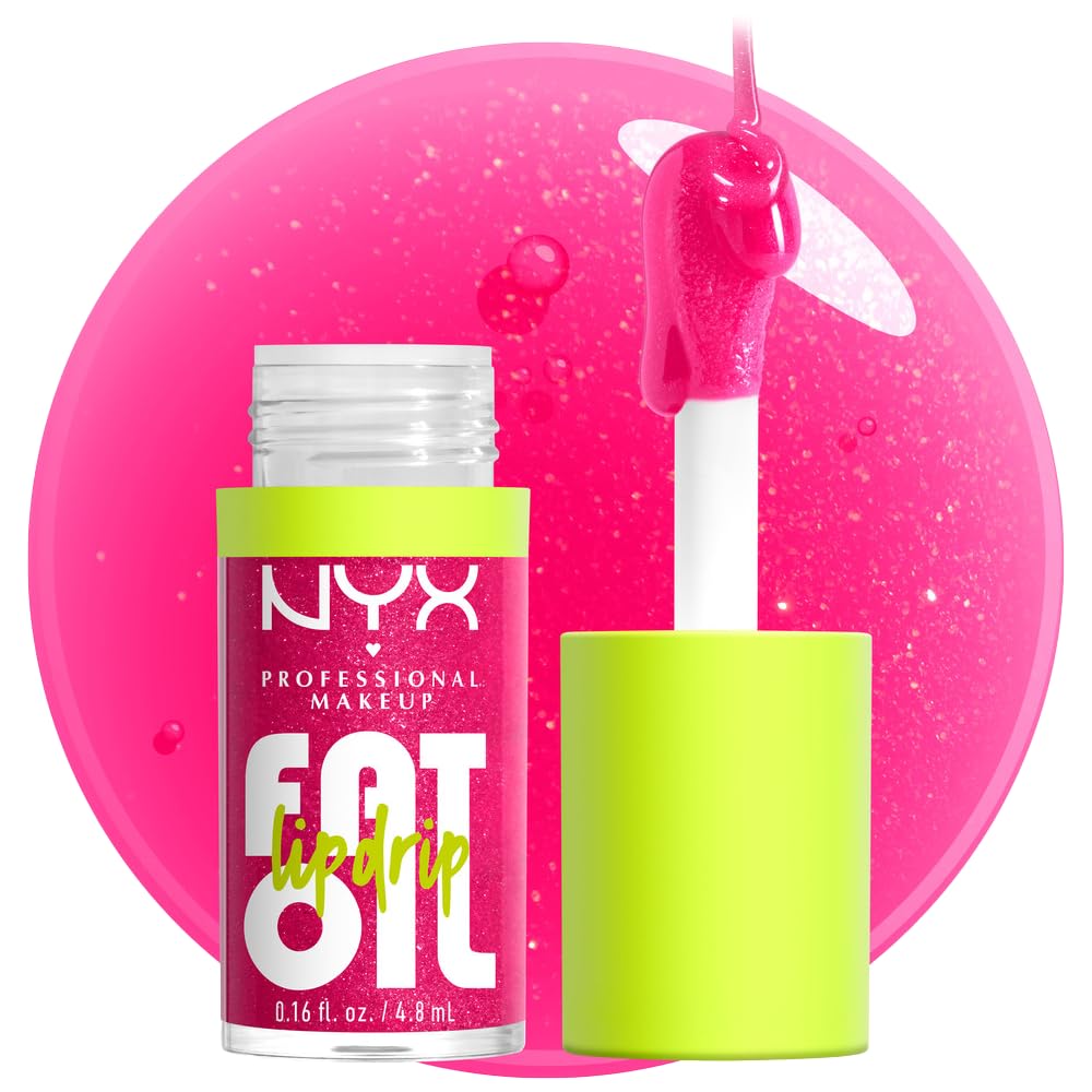 NYX PROFESSIONAL MAKEUP Fat Oil Lip Drip, Moisturizing Lip Oil Gloss, Vegan Tinted Formula, Up to 12 HR Hydration - Missed Call (Sheer Pink)