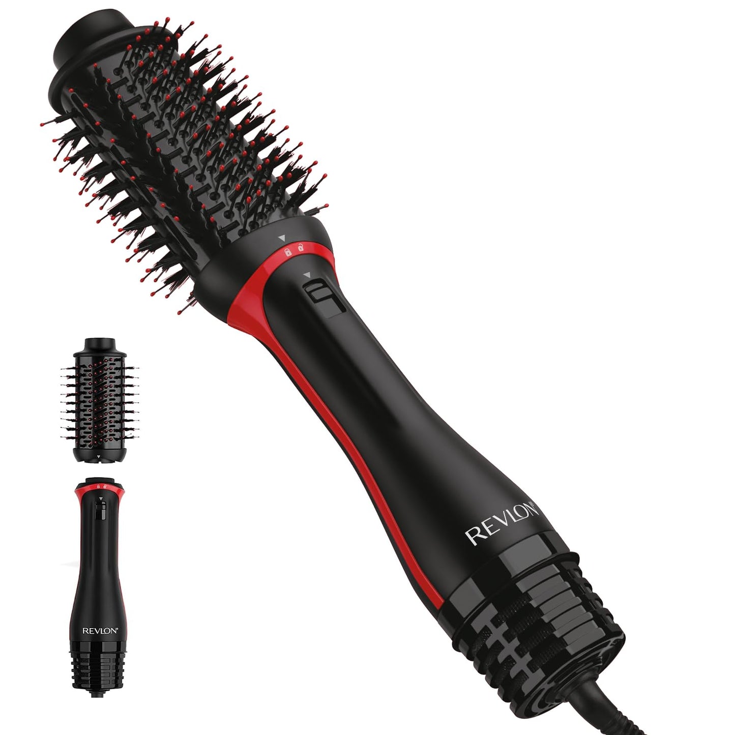 REVLON One-Step Volumizer Hair Dryer and Styler, for Less Frizz, More Shine, and Reduced Heat Damage for Salon Style Round Brush for Blowout, Black (Amazon Exclusive)