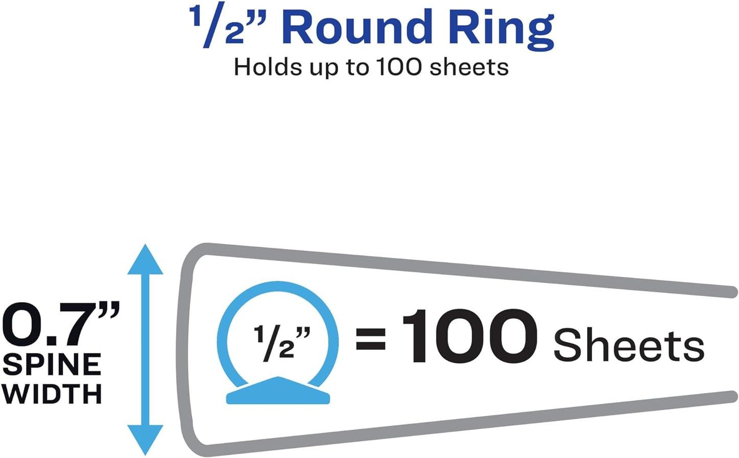 Avery Economy View 3 Ring Binder 1/2 Inch Round Rings, 1 White Binder (05706)