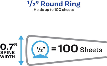 Avery Economy View 3 Ring Binder 1/2 Inch Round Rings, 1 White Binder (05706)