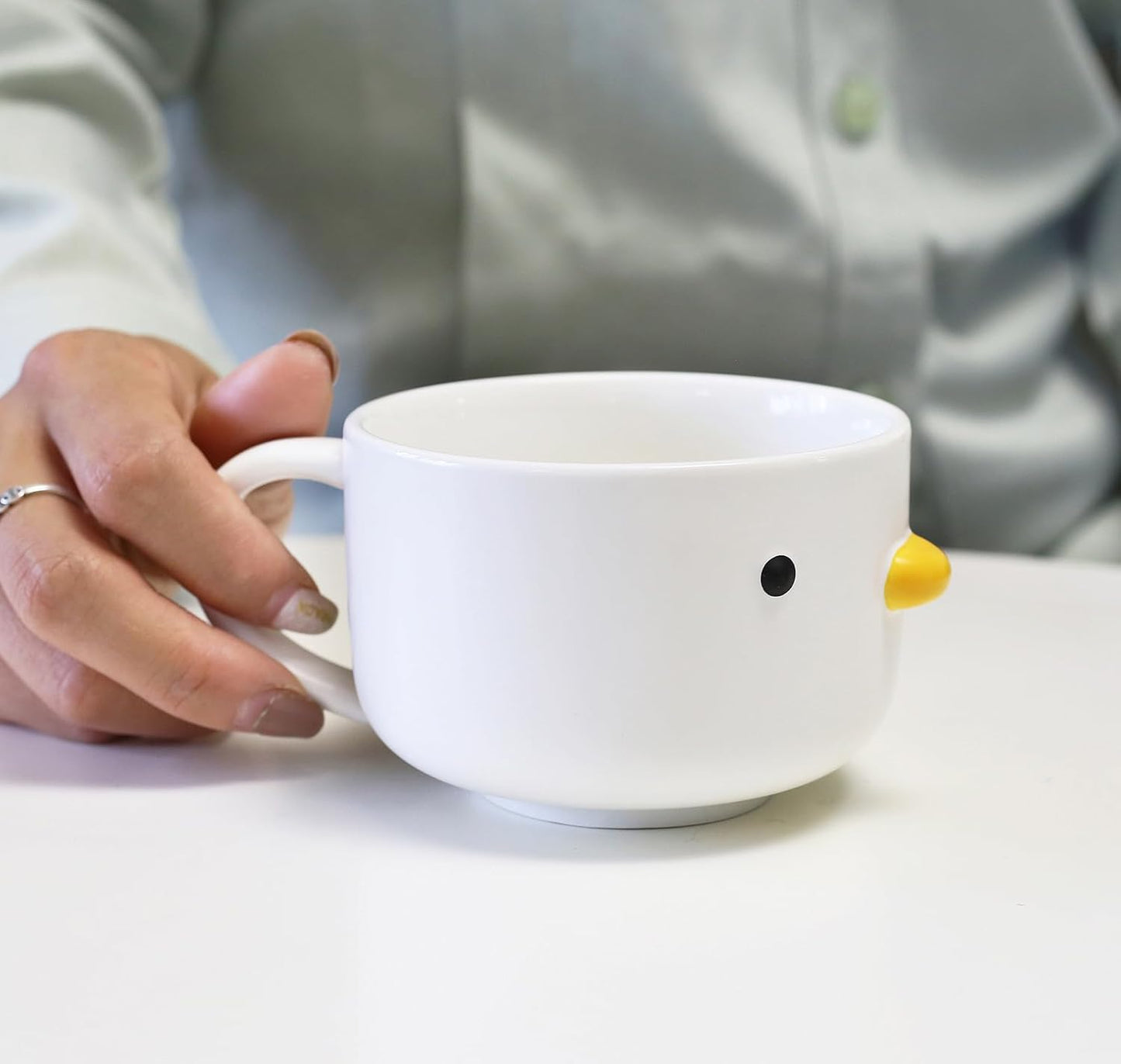 PURROOM Cute Duck Coffee Mug, 8 oz Latte Cup, Handmade Glaze Small Coffee Cup, Safety Ceramic Milk Mugs. Best Gifts For Coffee Lover.