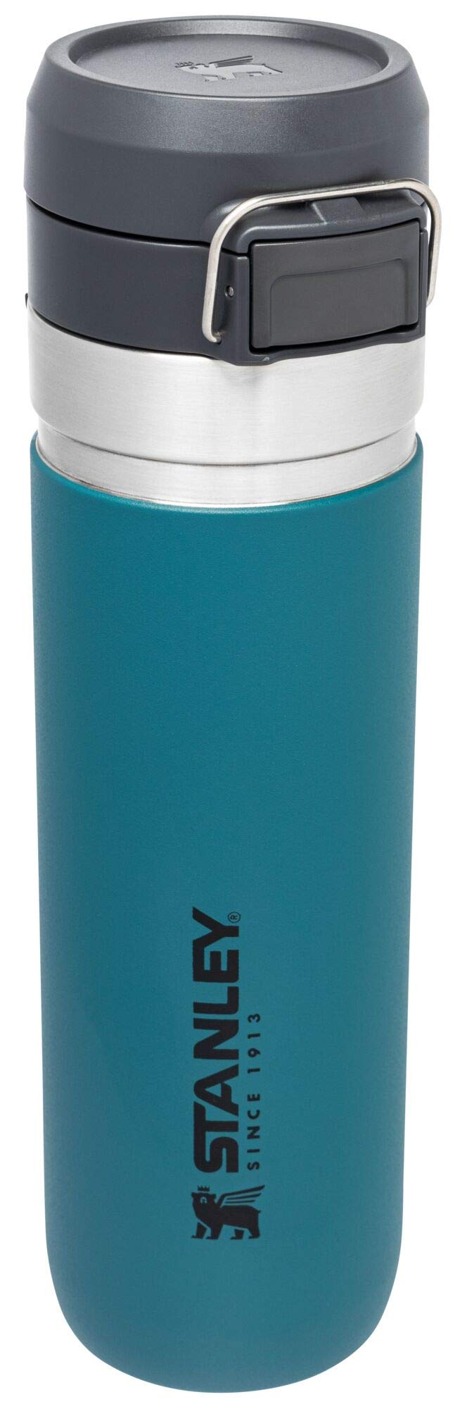 Stanley Quick Flip GO Water Bottle 24 oz | Push Button Lid | Leakproof and Packable for Travel and Sports | Insulated Stainless Steel | BPA-Free | Azure