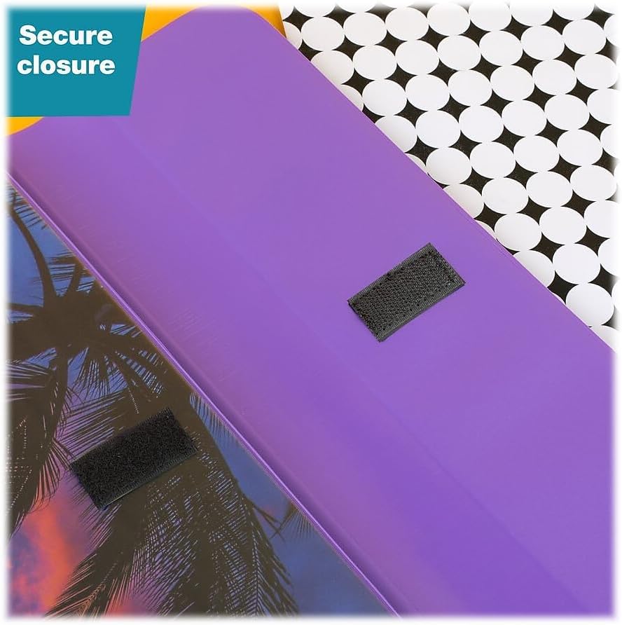 Mead Trapper Keeper Binder, Retro Design, 1 Inch Binder with Folders and Pockets, Holds 8-1/2" x 11" Paper, Palm Trees (260038FDE1-ECM)