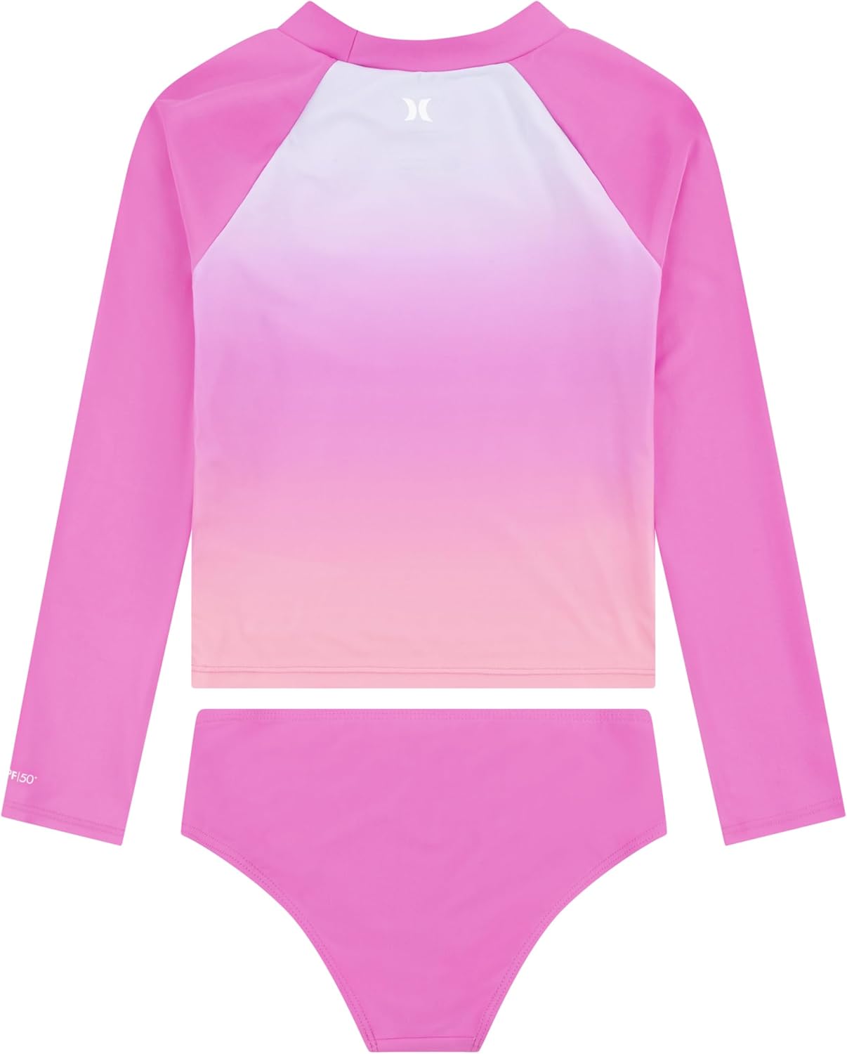 Hurley Girls Long Sleeve Rash Guard 2-Piece Swimsuit