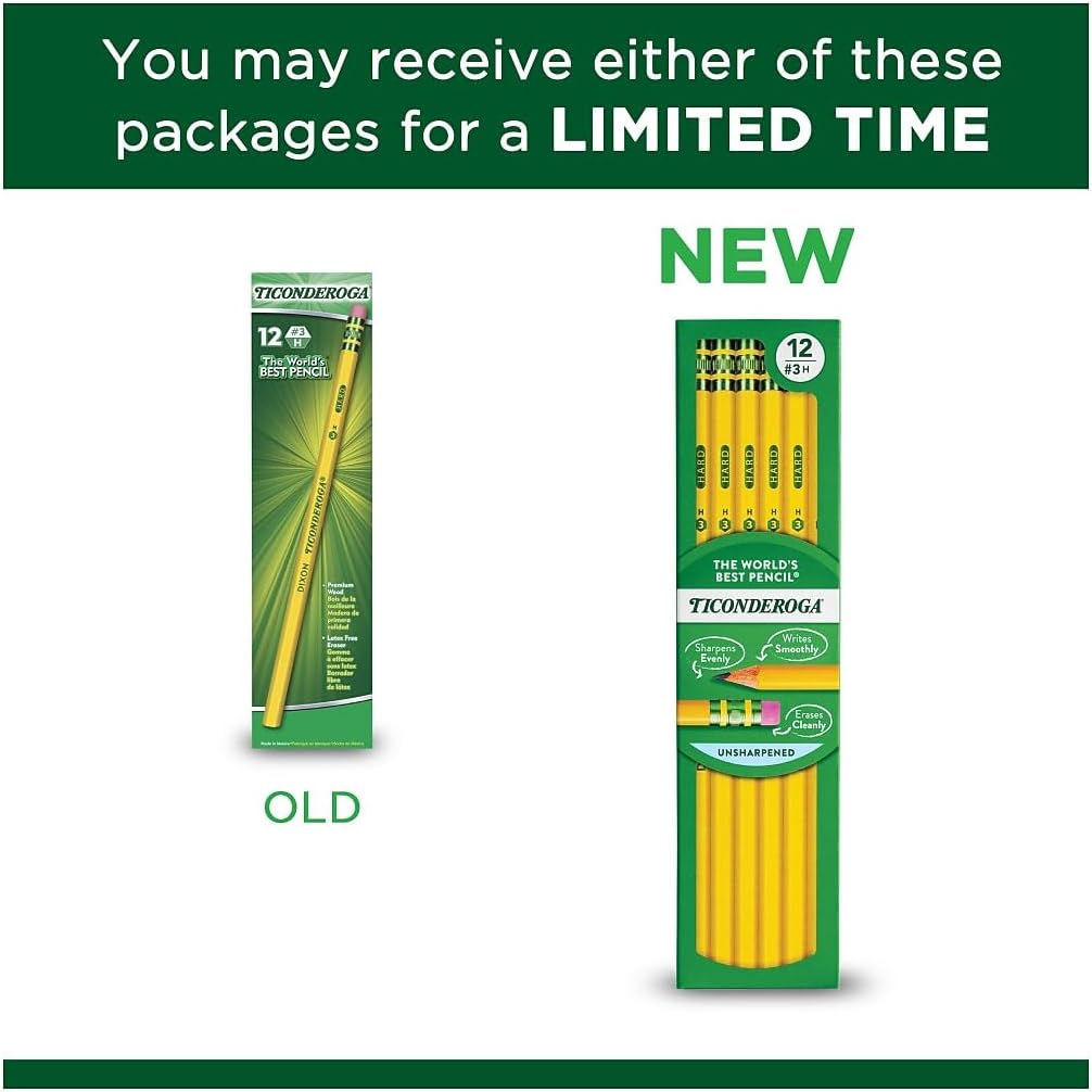 Dixon Ticonderoga Pencils, #3 Hard, 6 Dozen (13883)
