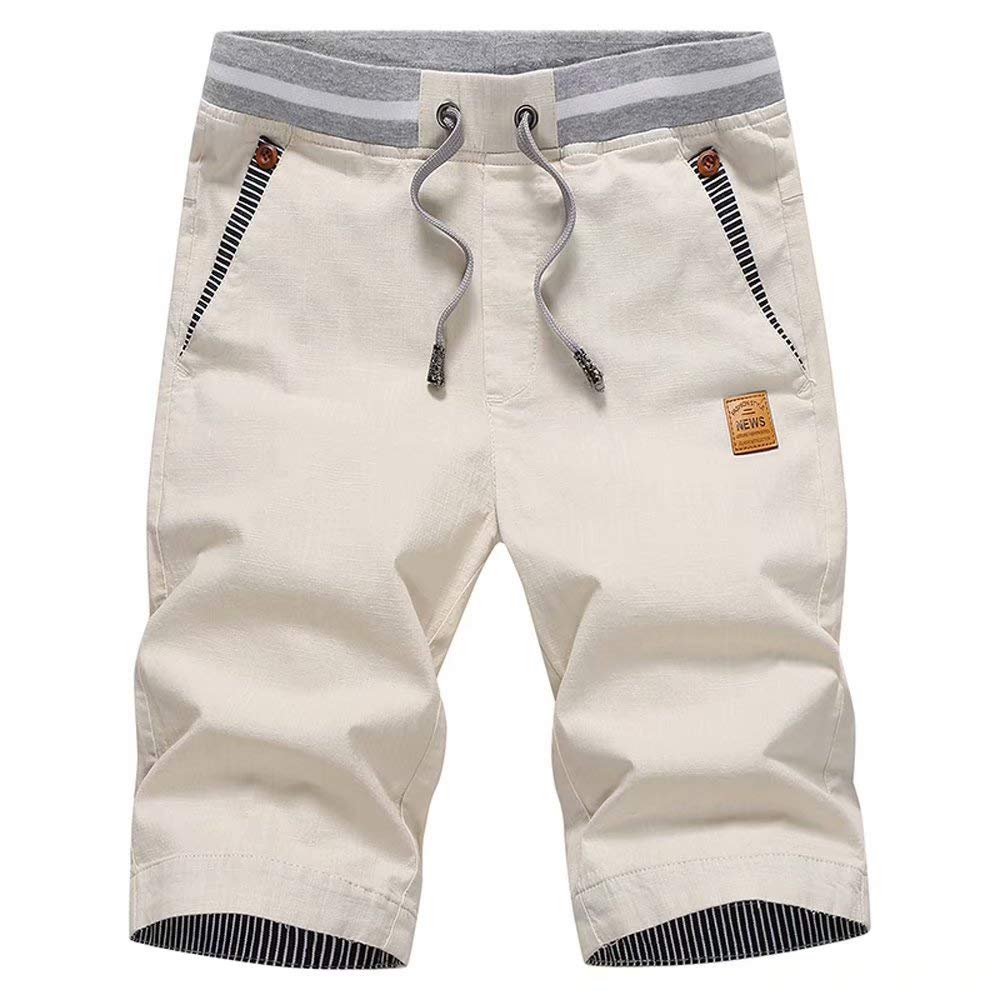 Tansozer Men's Shorts Casual Classic Fit Drawstring Summer Beach Shorts with Elastic Waist and Pockets