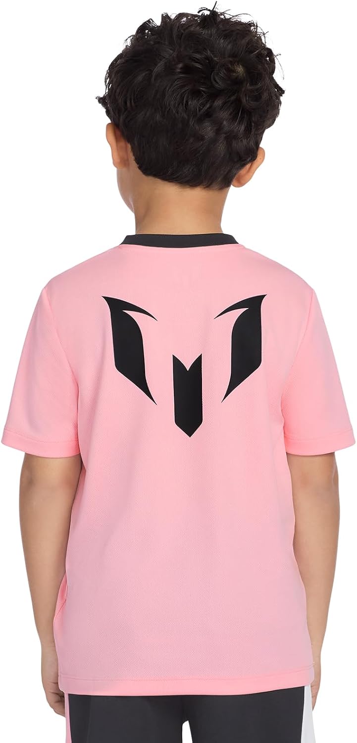 Boys' Lifestyle Short Sleeve Top, Loose-fit V-Neck Shirt with Logo, Comfortable