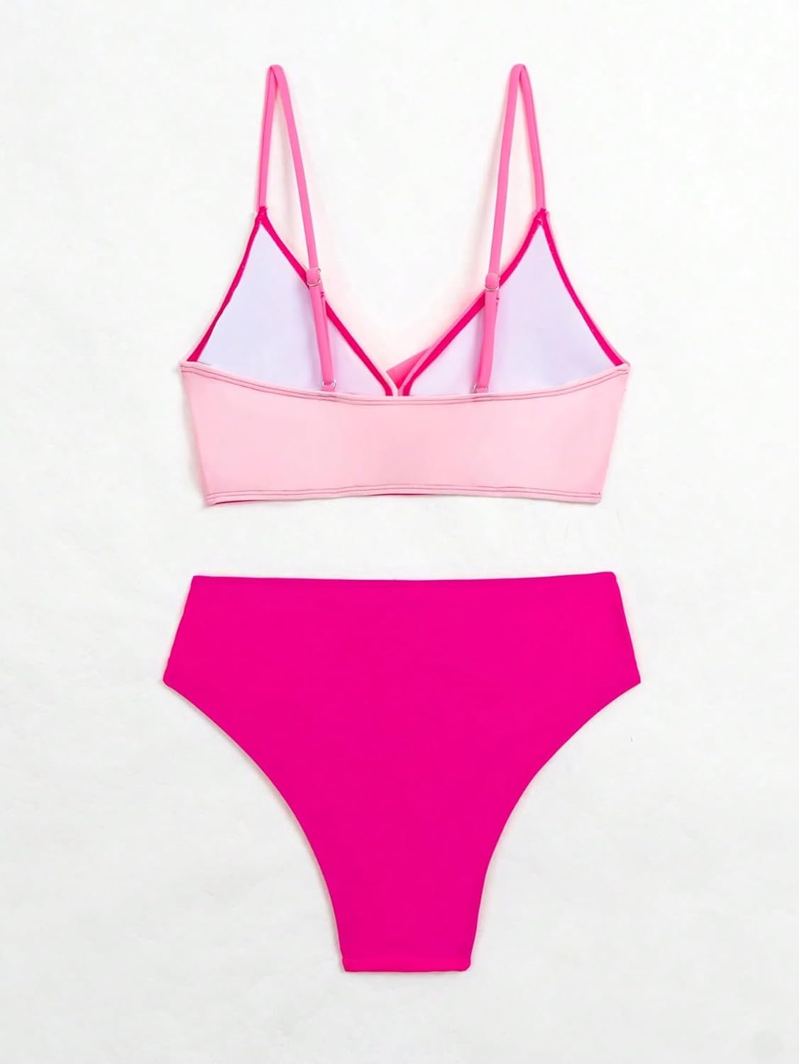 Limeeke Women's Twist Front Bikini Sets High Waisted Swimsuit V Neck Two Piece Bathing Suit