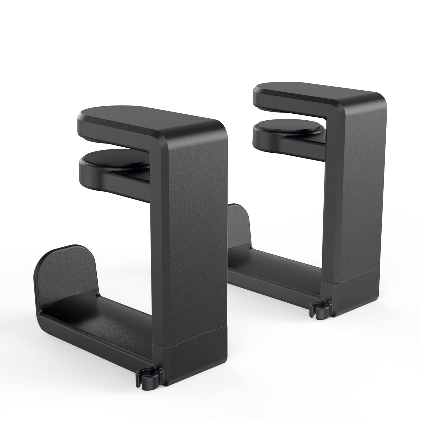 EURPMASK Rotating Headphone Stand - PC Gaming Headset Holder, Adjustable Clamp-on Under Desk Hanger With 360 Degree Swivel & Cable Clip Organizer - Black