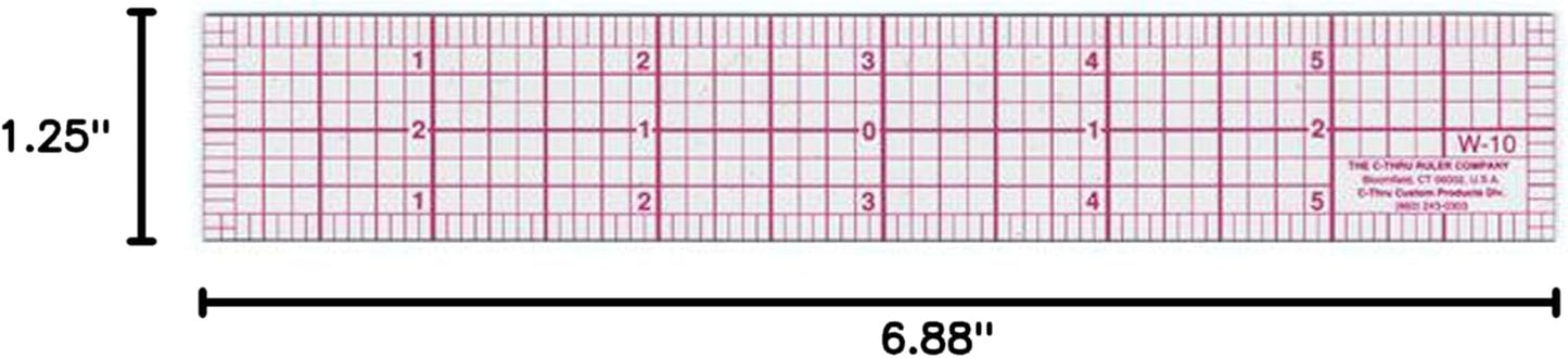 Westcott W-10 6-Inch 8ths Graph Ruler, Transparent, 1 x 6 in