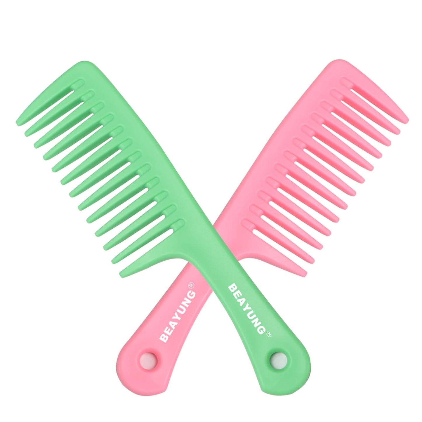 2PCS Large Wide Tooth Comb, Shower Combs, Hair comb for wet curly hair, Durable Hair Brush for Best Styling and Professional Hair Care(2Black)