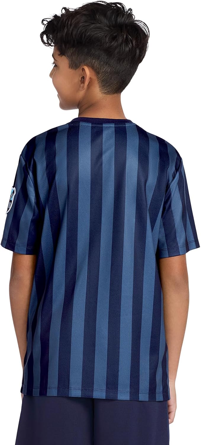 Boys' Lifestyle Short Sleeve Top, Loose-fit V-Neck Shirt with Logo, Comfortable