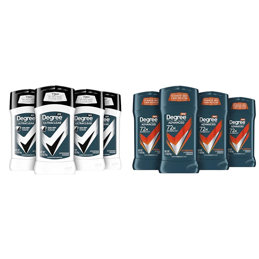 Degree Men UltraClear Antiperspirant Deodorant Black+White 2 Count 72-Hour Sweat & Odor Protection Antiperspirant For Men With MotionSense Technology 2.7 oz