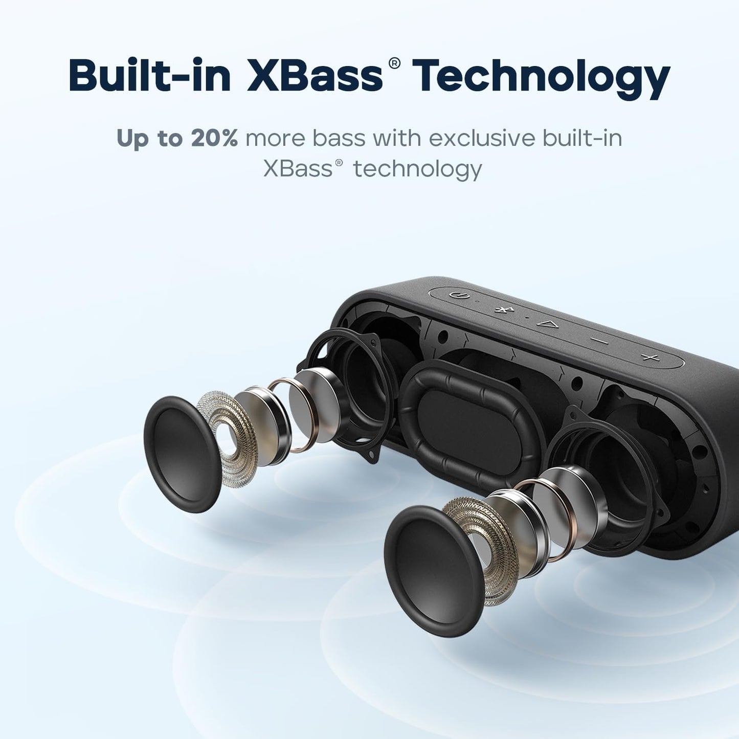 Tribit XSound Go Bluetooth Speaker with 16W Loud Sound & Deeper Bass, 24H Playtime, IPX7 Waterproof, Bluetooth 5.3 TWS Pairing Portable Wireless Speaker for Home, Outdoor (2024 Upgraded)
