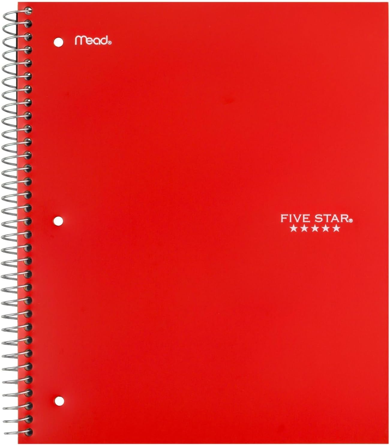 Five Star Spiral Notebook + Study App, 6 Pack, 1 Subject, Wide Ruled Paper, 8" x 10-1/2", 100 Sheets, Fights Ink Bleed, Water Resistant Cover, Assorted Colors (38042)