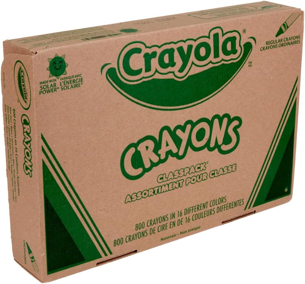 Crayola Bulk Crayon Classpack - 800ct (16 Colors), Back to School Essentials, Kids Crayons, Arts & Crafts Supplies Teacher Classroom Must Haves, Ages 3+