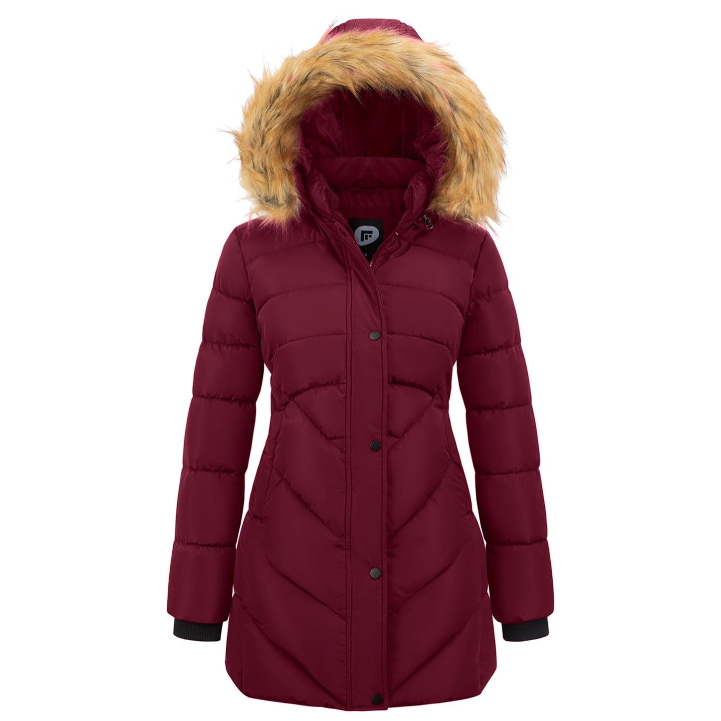 Women's Winter Thicken Coat Warm Long Puffer Jacket with Faux Fur Removable Hood Waterproof Insulated Jacket