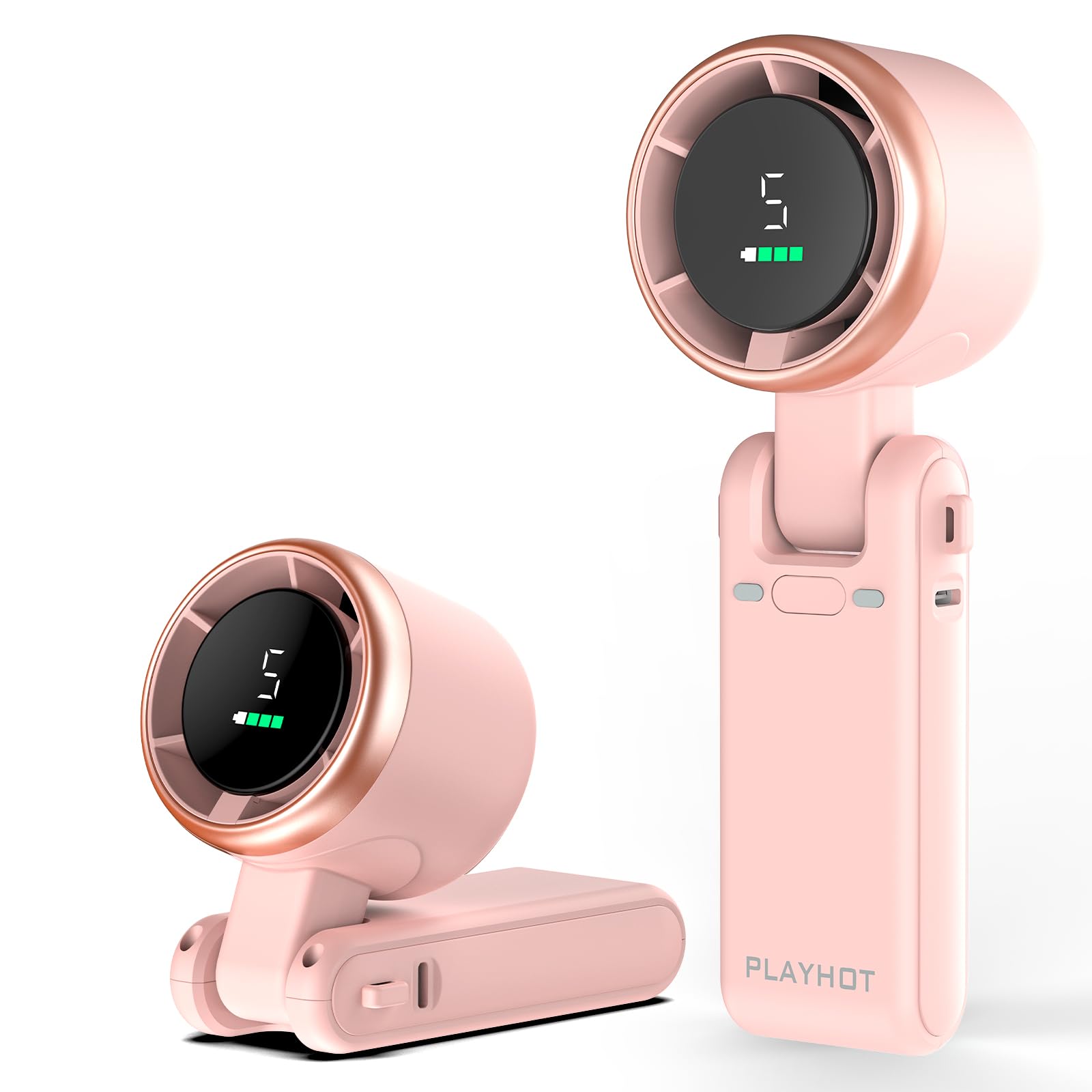 Portable Handheld Turbo Fan, 5 Gear Wind, Battery Operated, Up to 12 Working Hours, 3 IN 1 Hand Fan with Air Turbo Tech Cooling Fan for Outdoor Activities, Travel, Beach (Black)