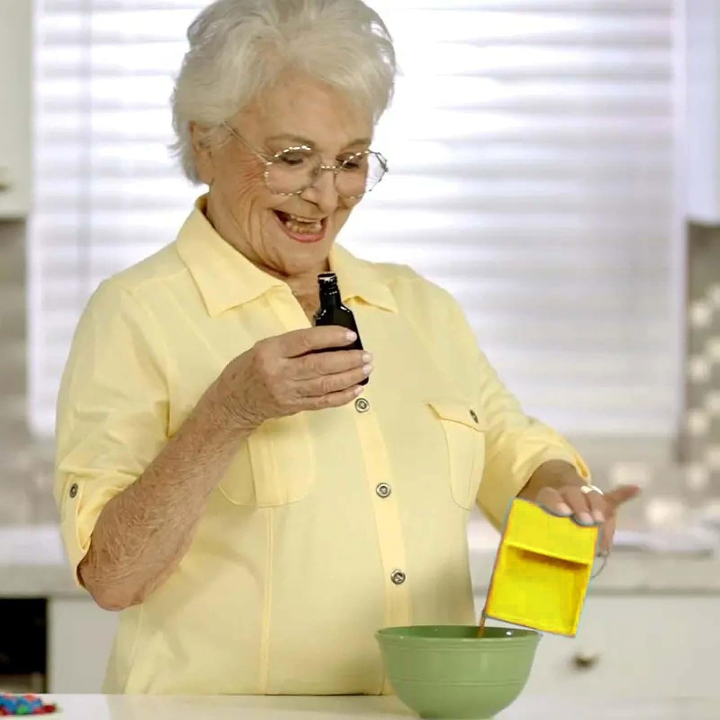 Kitchen Cube Measuring Gadget for Cooking and Baking Measure Every Cups & Spoon in One Measuring Spoon Utensil Tool Ceramic Bakeware Set with Lids for Oven (Yellow, One Size)