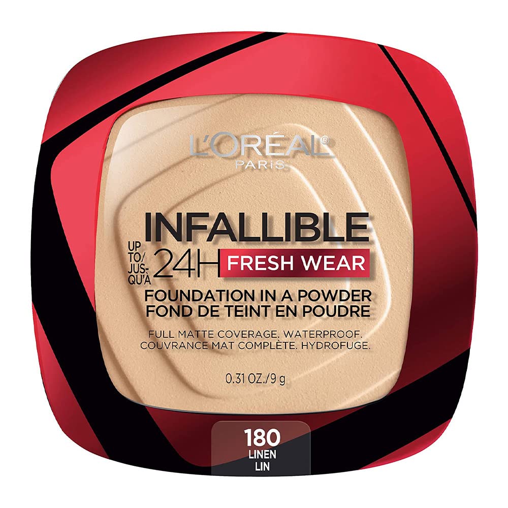 L'Oreal Paris Makeup Infallible Fresh Wear Foundation in a Powder, Up to 24H Wear, Waterproof, Ivory Buff, 0.31 oz.
