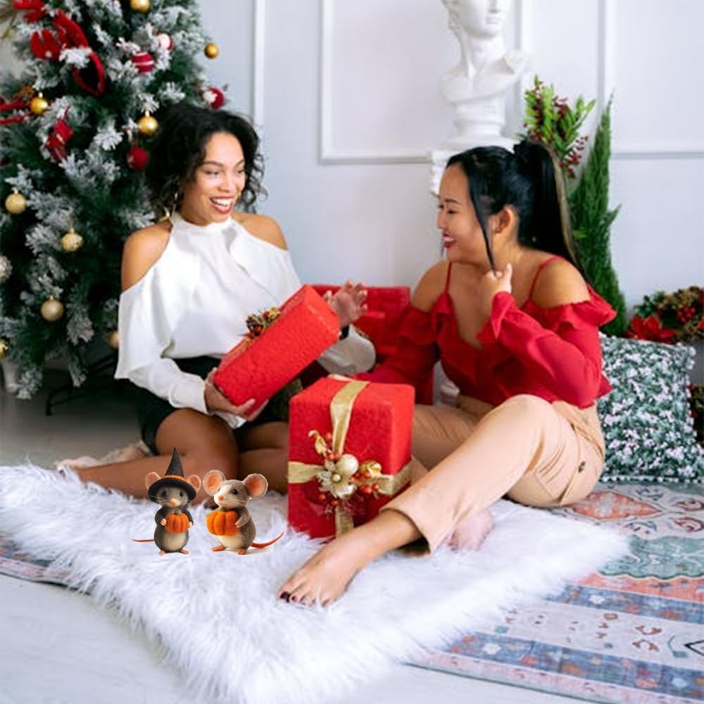 Adorable Halloween Pumpkin Mouse with Witch Hat,Halloween Felt Mouse Ornament,Handmade Wool Felt Pumpkin Witch Mouse,Needle Felted Pumpkins Animals Decoration,Home Decor Gifts