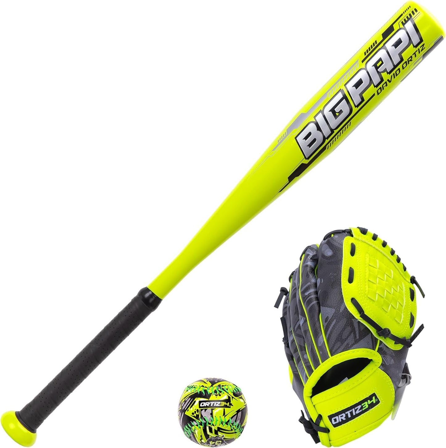 Youth T-Ball Set, 25” Signature Aluminum T-Ball Bat with -10 Drop, Foam Core T-Ball, 9” Lightweight Youth Glove, Vibrant Graffiti Print