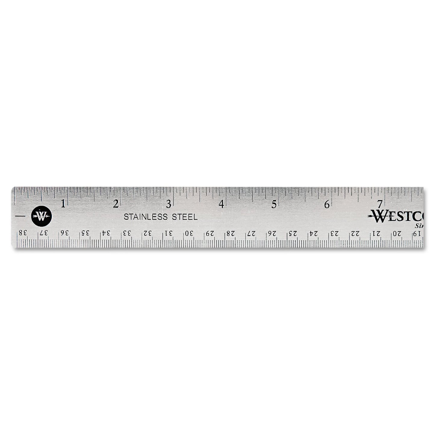 Westcott 10414 Stainless Steel Metal Ruler with Non-Slip Cork Base, 6 in