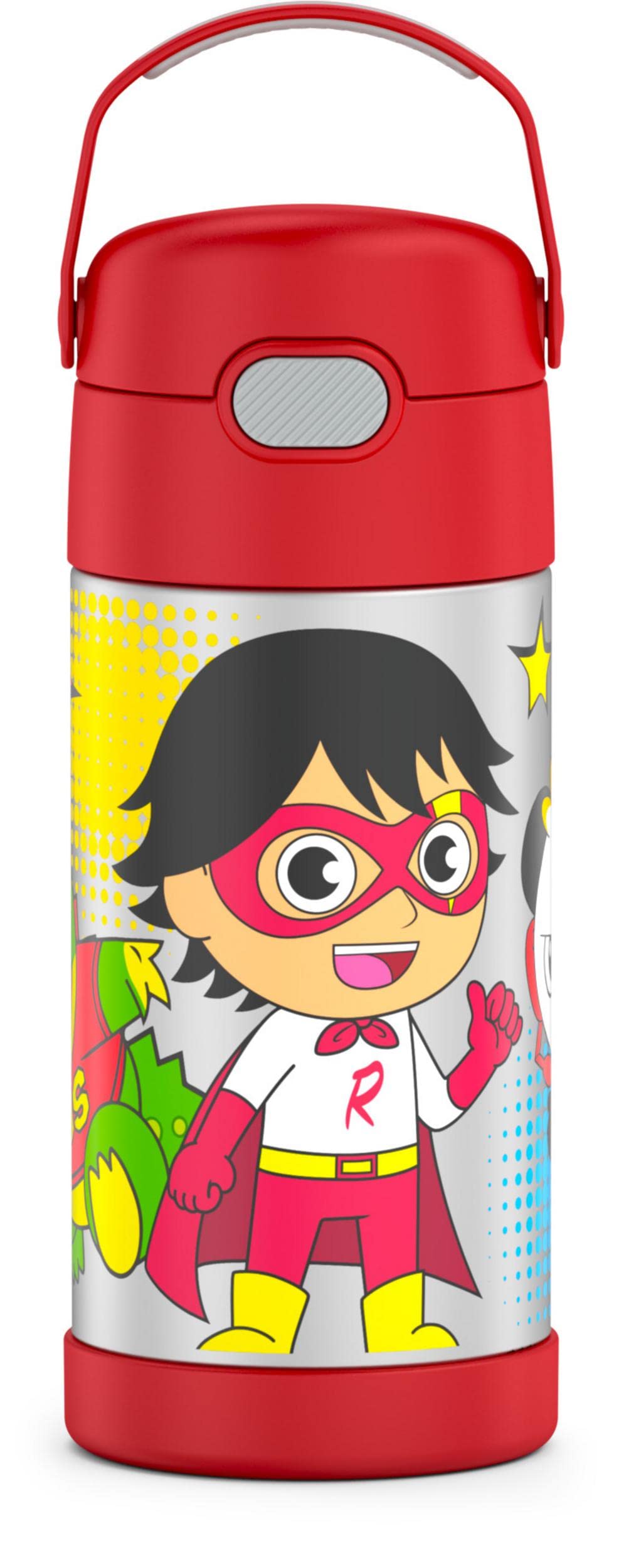 THERMOS FUNTAINER Water Bottle with Straw - 12 Ounce - Kids Stainless Steel Vacuum Insulated Water Bottle with Lid, Bluey