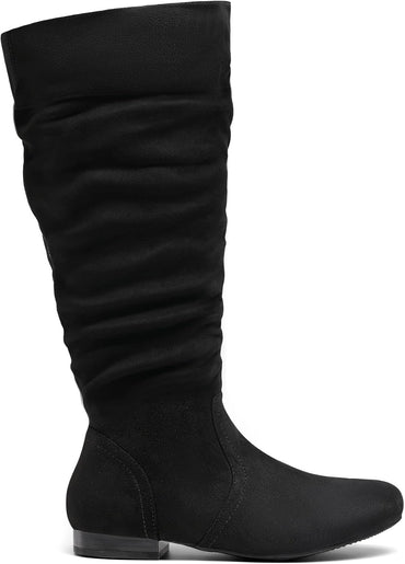 DREAM PAIRS Women's Wide Calf Knee High Pull On Fall Weather Winter Boots