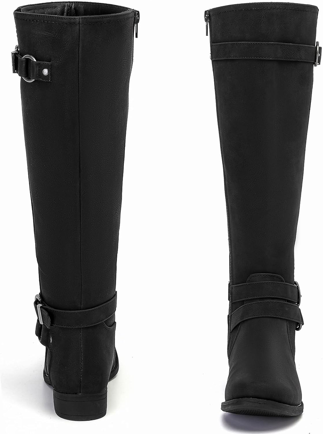 Women's Knee High Boots Classic Comfort Riding Combat Boot Round Toe Side Zipper Long Tall Fall Winter Boots for Women.