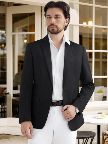 MAGE MALE Men's One Button Suit Jacket Elegant Solid Color Blazers Slim Fit Lightweight Sport Coats Blazer