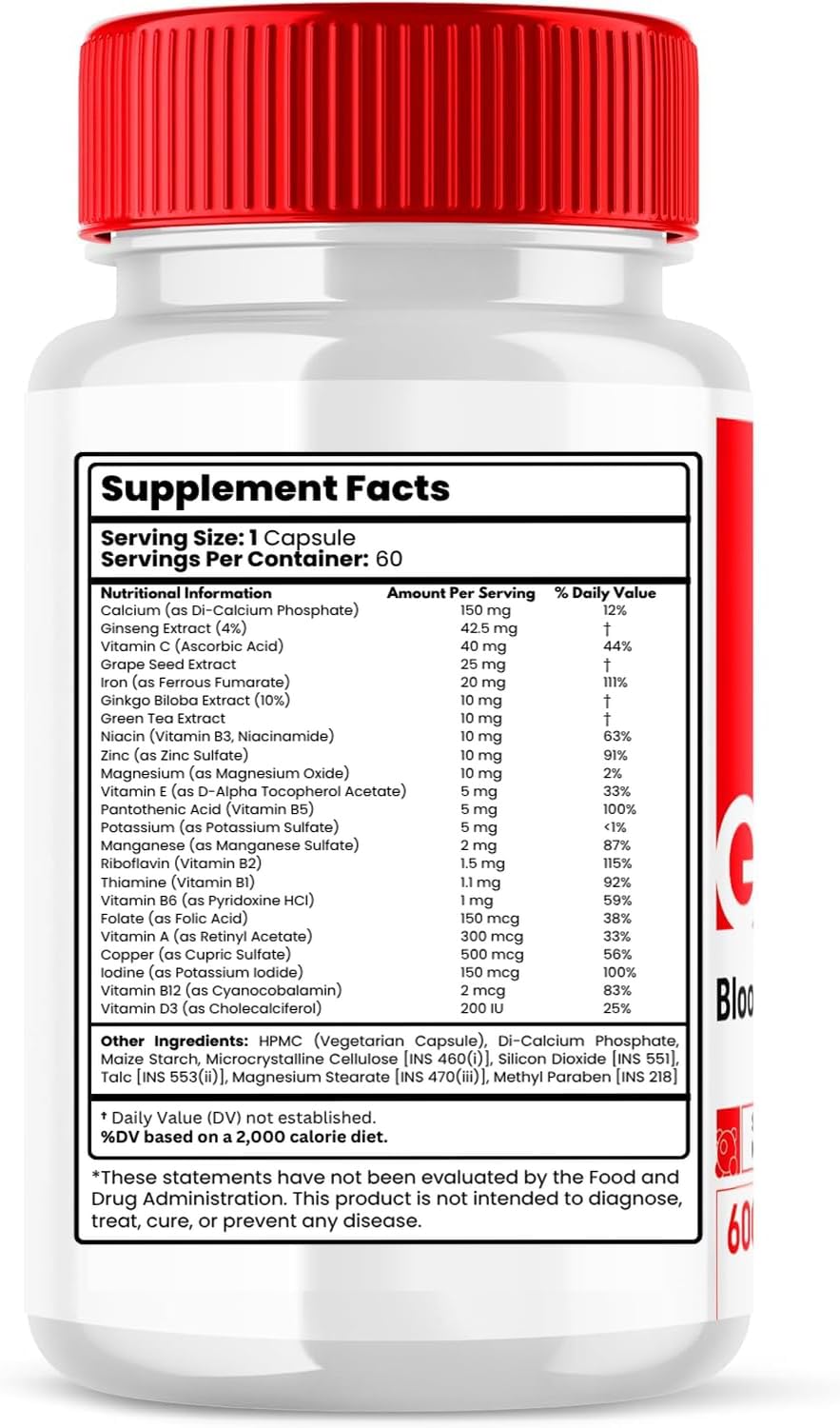 Original GlucoBio Glycogen Support Capsules Advance Premium Formula, Natural Ingredients for Overall Health & Balanced Lifestyle | Gluco Bio Glyco Reviews | 60 Capsules Each Bottle (Pack of 1)