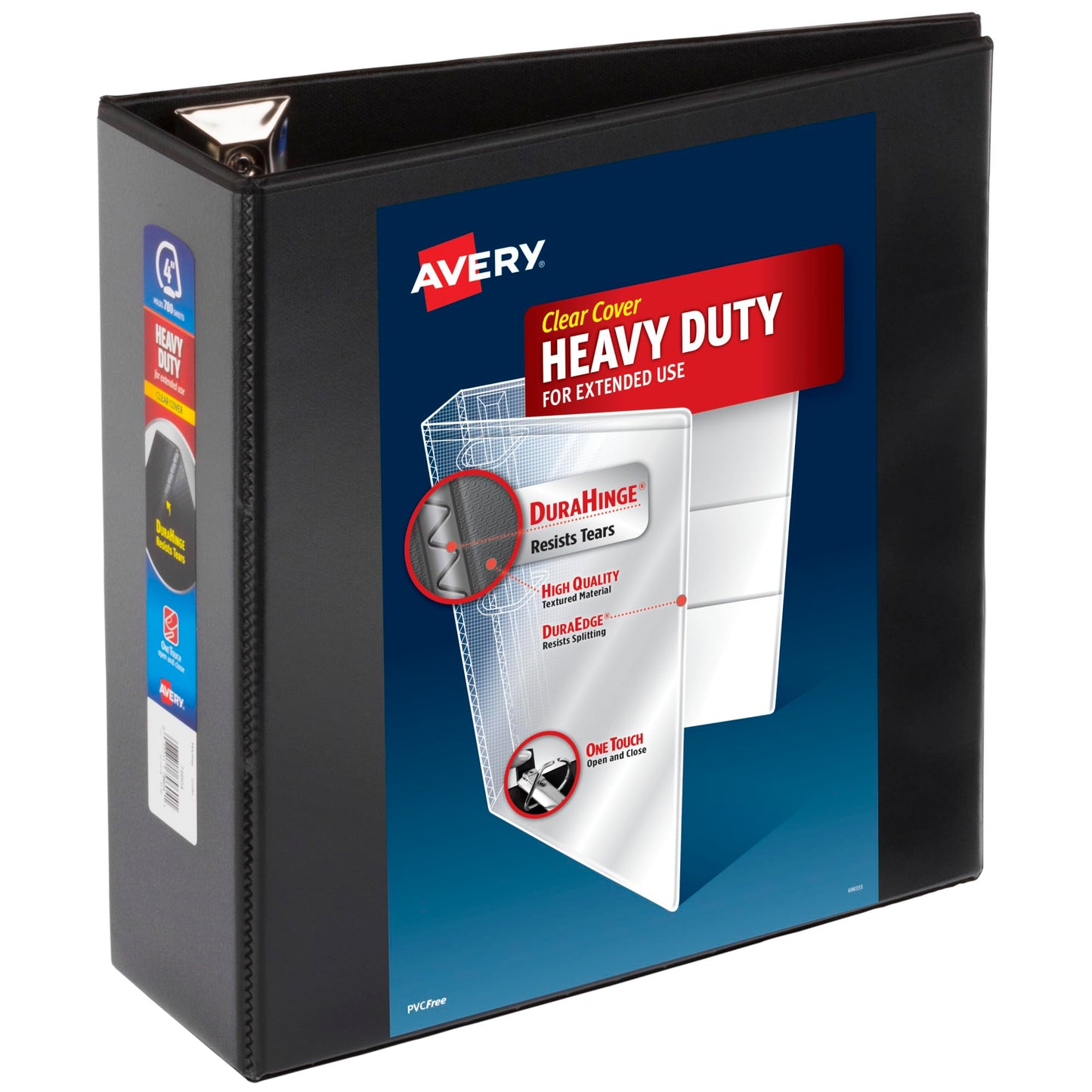 Avery Heavy-Duty 3 Inch Binders 3 Ring, View Binder, 1.5 Inch EZD Ring, Black, Sturdy (79693)