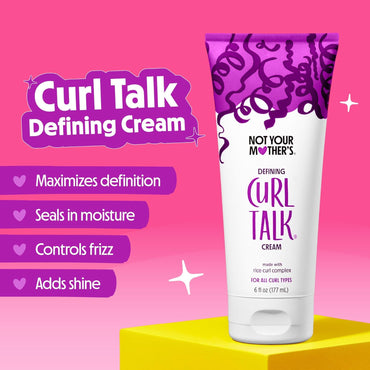 Not Your Mother's Curl Talk Frizz Control Sculpting Gel & Defining Cream (2-Pack) - 6 fl oz - Formulated with Rice Curl Complex - All Curly Hair Types