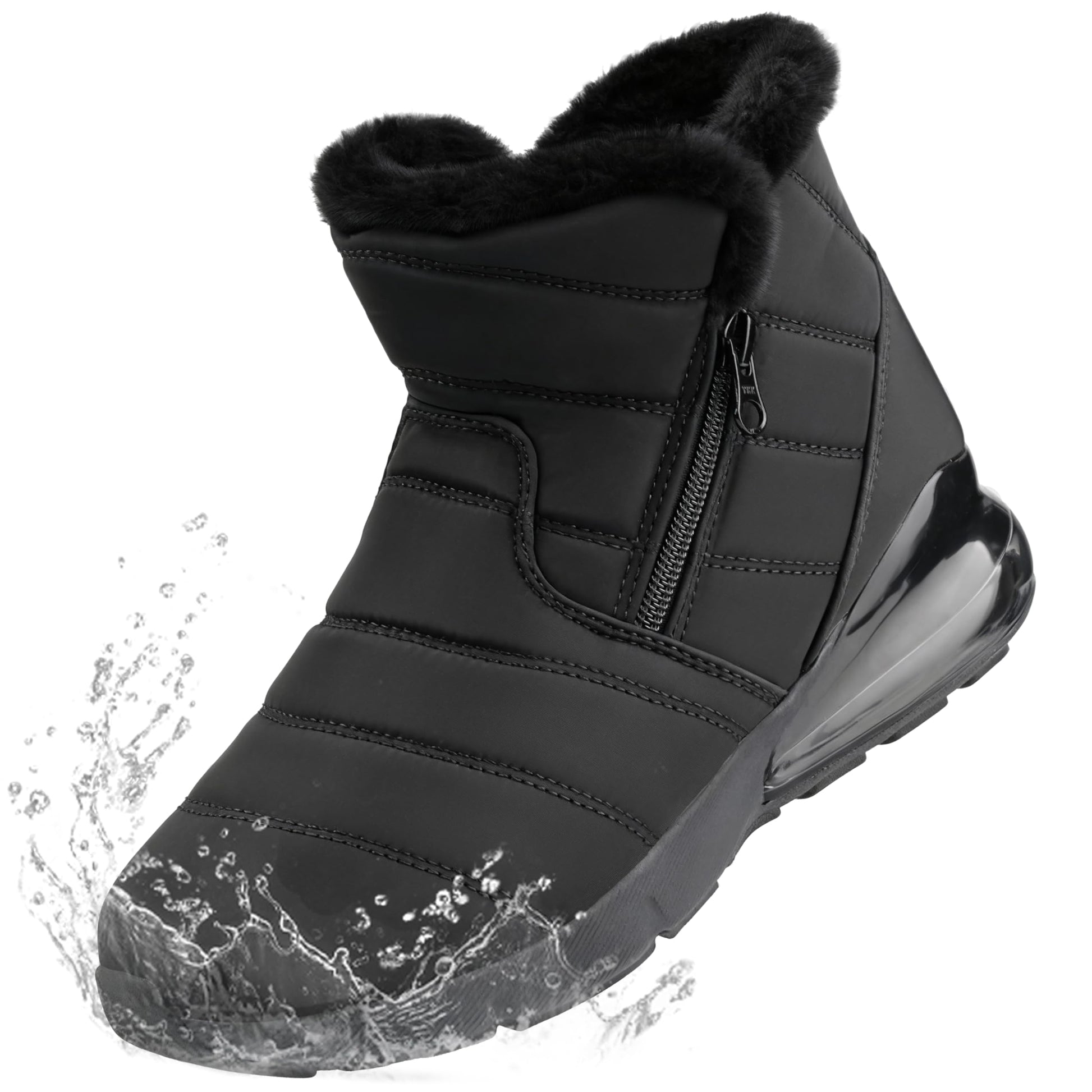 Women's Winter Snow Boots Wide Waterproof Warm Fur Lined Slip on Ankle Booties Orthopedic Boots Outdoor Insulated Winter Shoes