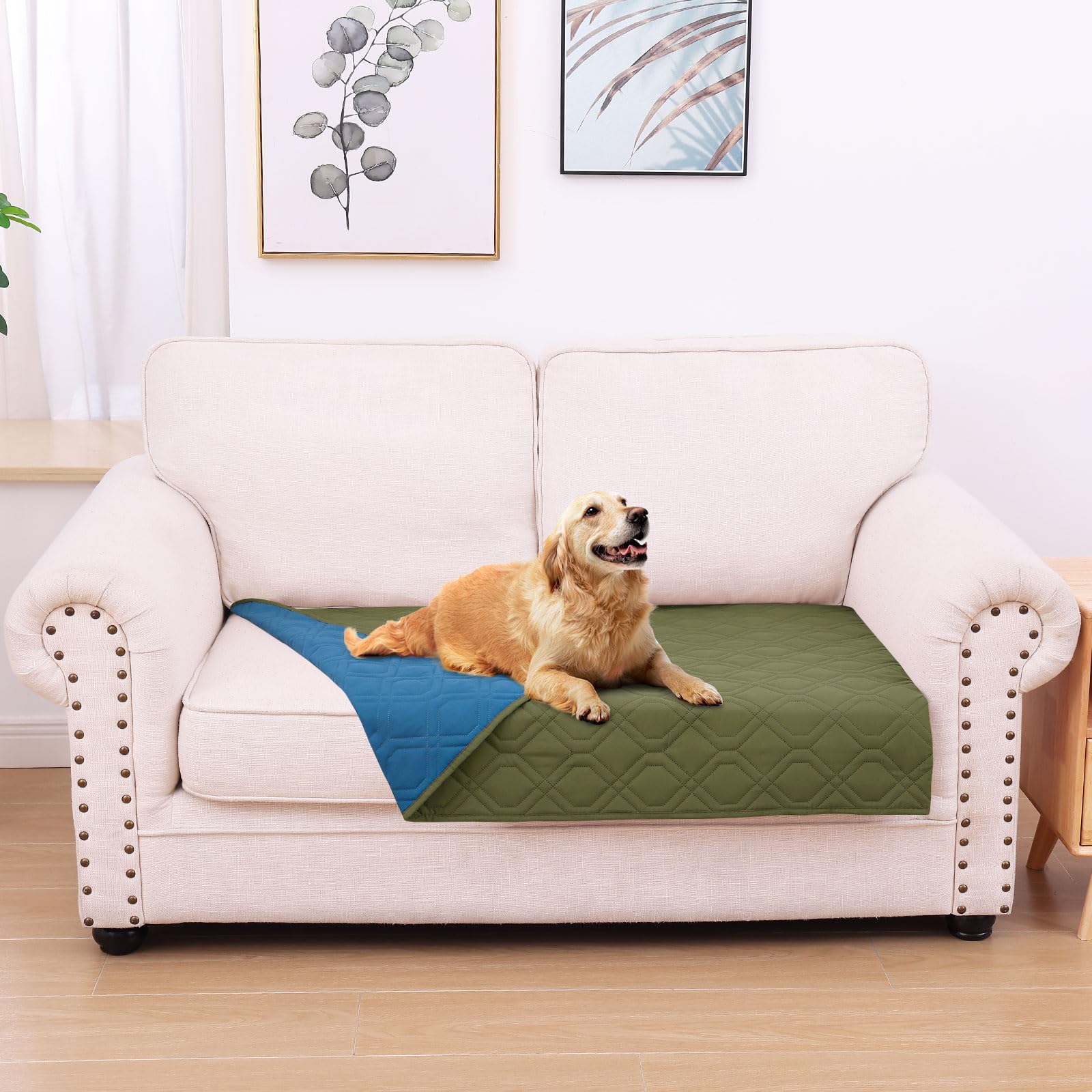 hyha Waterproof Dog Bed Blanket, Soft Pet Blankets, Waterproof Couch Cover for Dogs, Reversible Sofa Covers Washable for Furniture (30x70 Inch, Grey/Dark Grey)